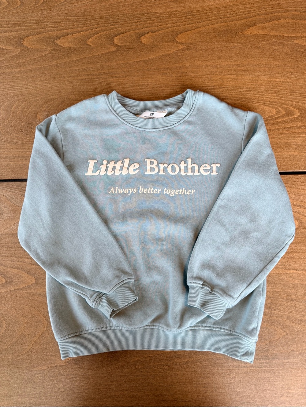 3$15 H&M Kids Little Brother Mint Green Fleece Sweatshirt Size 8-10Y Crewneck